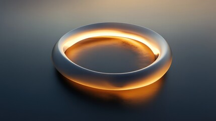 A luminous ring rendered in a smooth and reflective design