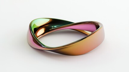 A colorful object shaped in a mathematical infinity loop