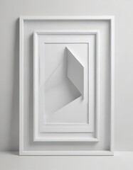Modern white frame collage mockup, clean lines, geometric shapes,  picture,  elegant,  template