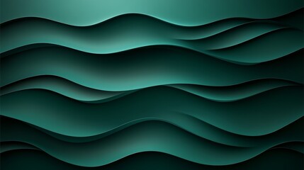 Obraz premium The image depicts a green curved surface with a layered texture and subtle variations in light