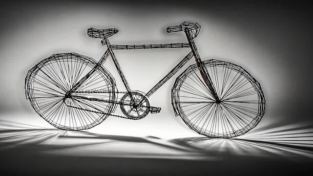 Wireframe Bicycle in Studio Setting