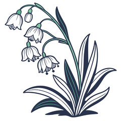  Dianthus Houseplant Bold Outline Art