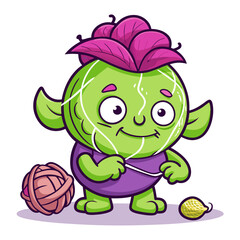  Clumsy Brussels Sprouts Vegetable Creative Illustration