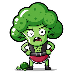  Suffering Broccoli Vegetable Leatherworking Illustration
