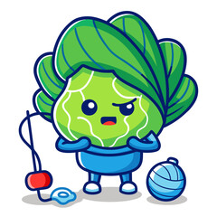  Bok Choy with Knitting Theme