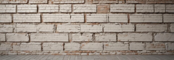 Fototapeta premium Aged white brick, weathered texture Rough surface, grunge effect , brick texture, element