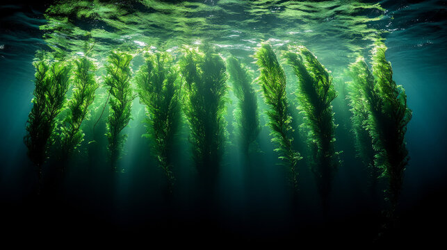 The seafloor densely populated with Codium tomentosum seaweed, seen underwater in Galicia&acirc;&euro;&trade;s coastal waters