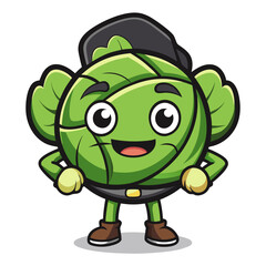  Hydrated Brussels Sprouts Vegetable Leg Illustration