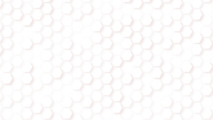 Mosaic background. Simple hexagon grid. Hexagonal cells. Honeycomb wallpaper. Repeated white interlocking polygons tessellation on black background.