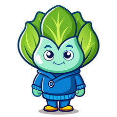  Distressed Bok Choy Vegetable Coloring Illustration