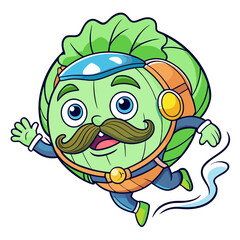  Whimsical Cabbage Artwork for Diving Design