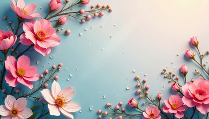 Subtle patterned wallpaper with delicate floral motif, elegant, color, spring