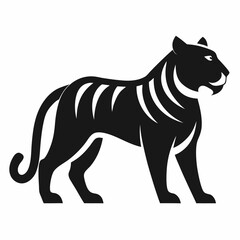 new style tiger animals silhouette vector icon on white background