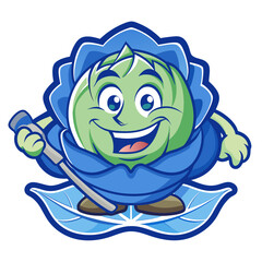 Obraz premium Playful Cabbage Design for Canoeing Themes