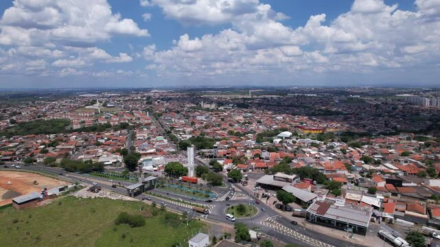 Aerial view of the city of Hortol&acirc;ndia and Sumar&eacute;, in S&atilde;o Paulo, Brazil.