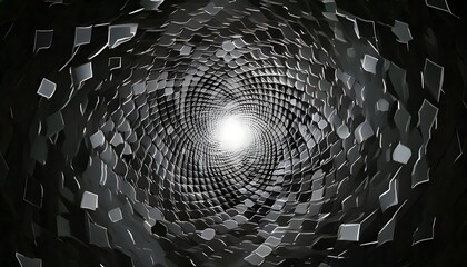 Geometric tornado made of rotating squares,