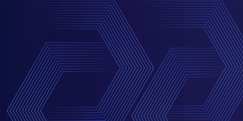 Dark blue background with hexagon geometric lines pattern. Abstract shiny hexagon lines. Futuristic technology concept vector eps10