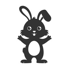 Happy Bunny Easter Fun with Cute Rabbit Ears and Smiling Expression