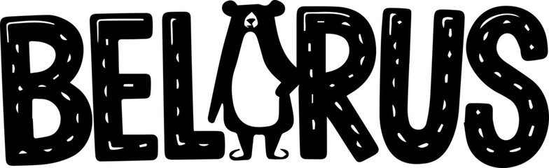Belarus Bear Cartoon Country Design
