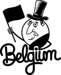 Cartoon Belgian Man Flag Illustration