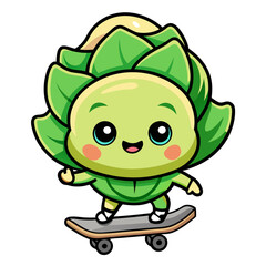 Dynamic Shocked Cabbage Skateboarding Design