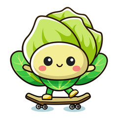  Creative Shocked Cabbage Skateboarding Design