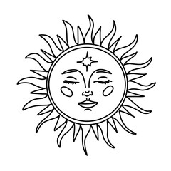 Set of mystic celestial symbol element vector 