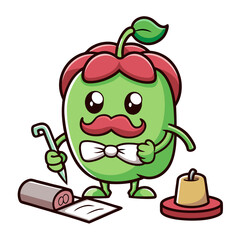  Crippled Bell Pepper Vegetable Stamp Collection Illustration