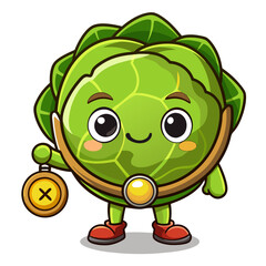 Obraz premium Lazy Brussels Sprouts Trying to Jog
