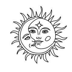 Set of mystic celestial symbol element vector 