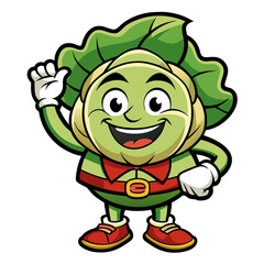  Ailing Cabbage Vegetable Sketching Illustration