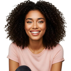 portrait of natural beautiful smiling young woman 