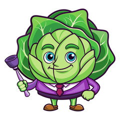  Heavy Cabbage Vegetable Eating Illustration
