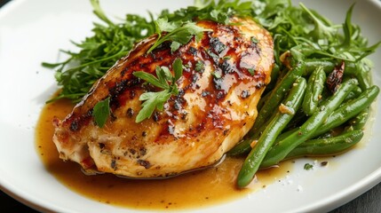 Mouthwatering whole roasted chicken with rich honey mustard sauce