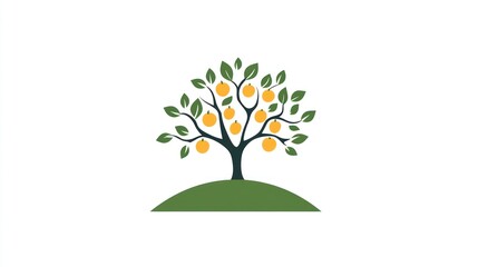 Obraz premium Fruit tree logo design concept