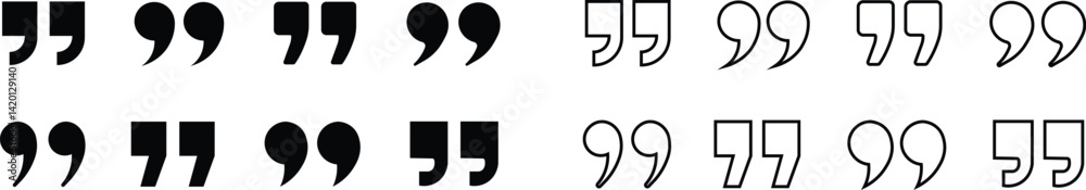 Fototapete quote marks abstract vector icon set quotes icon. quote mark icon set for conversation or definition