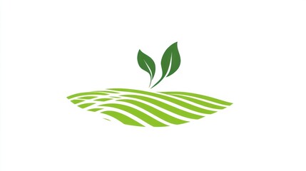 Obraz premium Green field logo, nature, organic