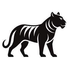 new style tiger animals silhouette vector icon on white background