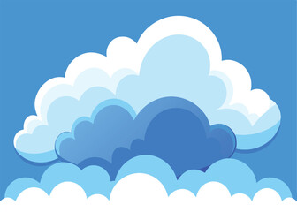 Clear Blue Sky with Soft Clouds in the Background Vector Illustration Peaceful Nature Scene