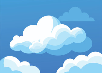 Clear Blue Sky with Soft Clouds in the Background Vector Illustration Peaceful Nature Scene