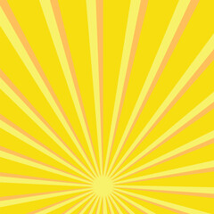 Obraz premium Yellow sun in simple style. Yellow Sunburst Pattern Background Modern seamless retro vintage burst sunrise sunbeam element spiral striped illustration sun rays and sunburst backdrop