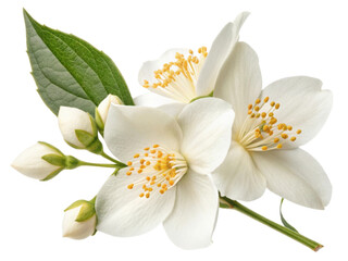 Obraz premium Jasmine flower blooms radiate beauty and fragrance bringing joy to any garden or arrangement