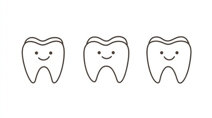 Fototapeta premium Cute teeth illustration set