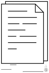 Stack of outlined pages with a dollar sign coin, representing contracts, reports, or invoices. Ideal for business, finance, documentation, agreements, transactions accounting flat simple metaphor