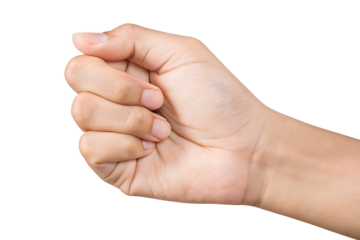 hand holding something isolated on white background PNG. GENERATIVE AI