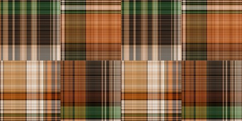 Warm fall gingham tartan check seamless border pattern. Woven classic variegated ombre check ribbon trim. Repeatable banner for washing tape and for fashion edging design
