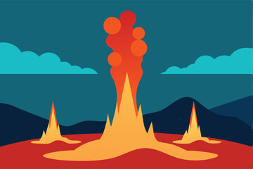 vector illustration of a mountain landscape