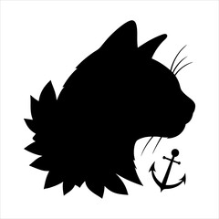 Black cat silhouette vector illustration of a cat and dog animal symbol