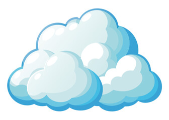 Fluffy Cumulus Clouds in the Sky Vector Illustration Soft White Clouds with Blue Sky Background