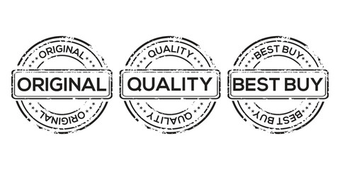 Vintage Circular Stamps with Text Designs